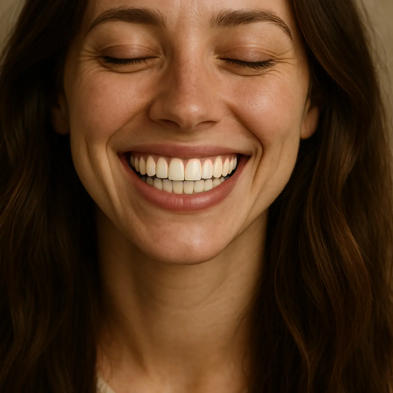 Woman with stained teeth